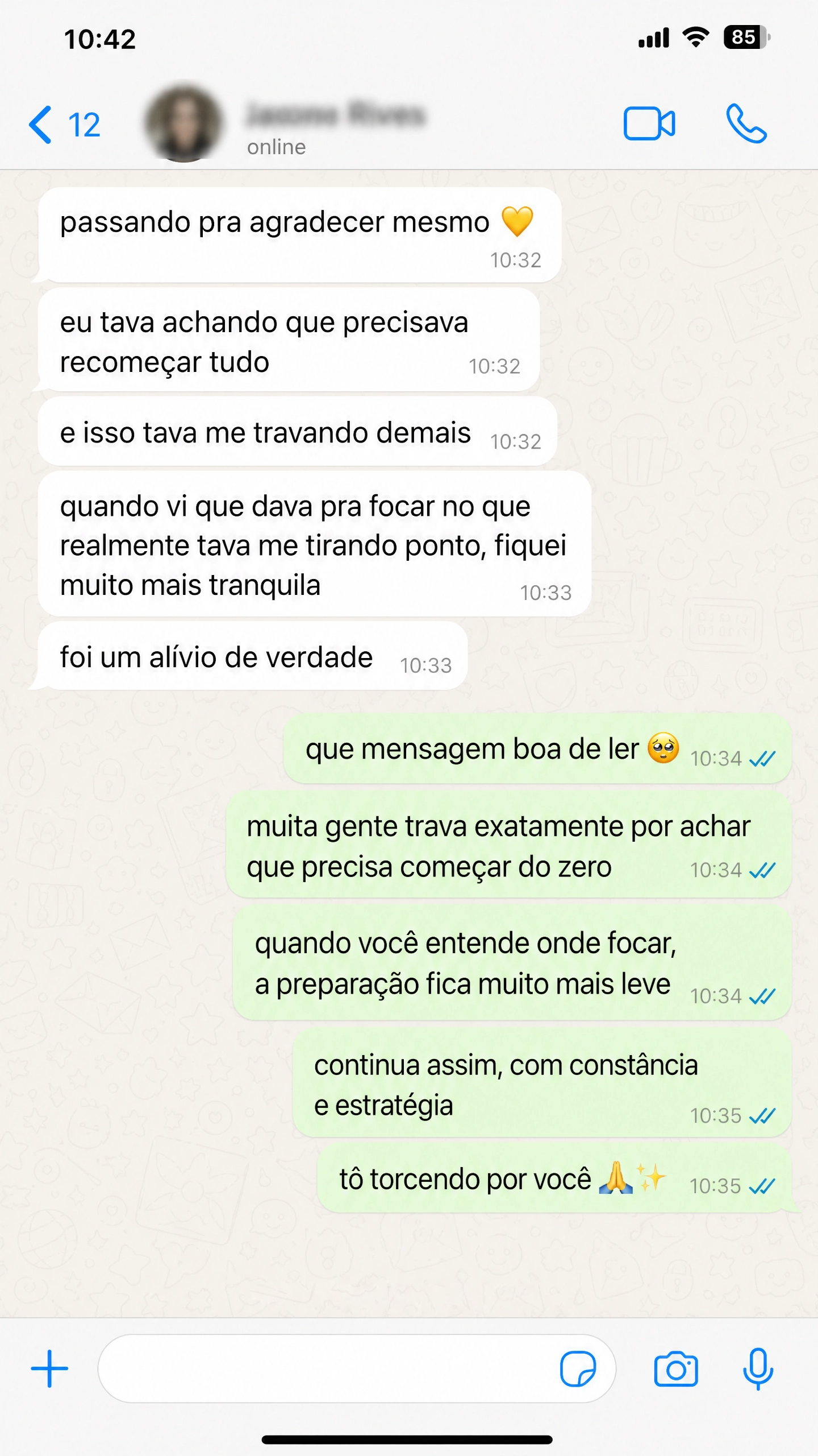 Depoimento WhatsApp